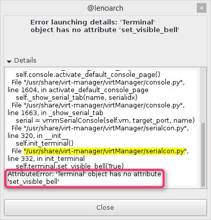 Terminal object has no attribute set_visible_bell